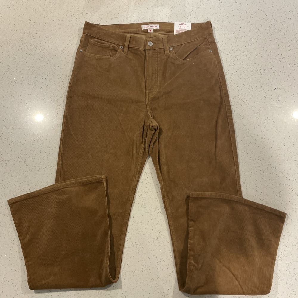 Lucky Brand STEVIE HIGH RISE FLARE Stretch Corduroy Pants Women's 14/32 NWT